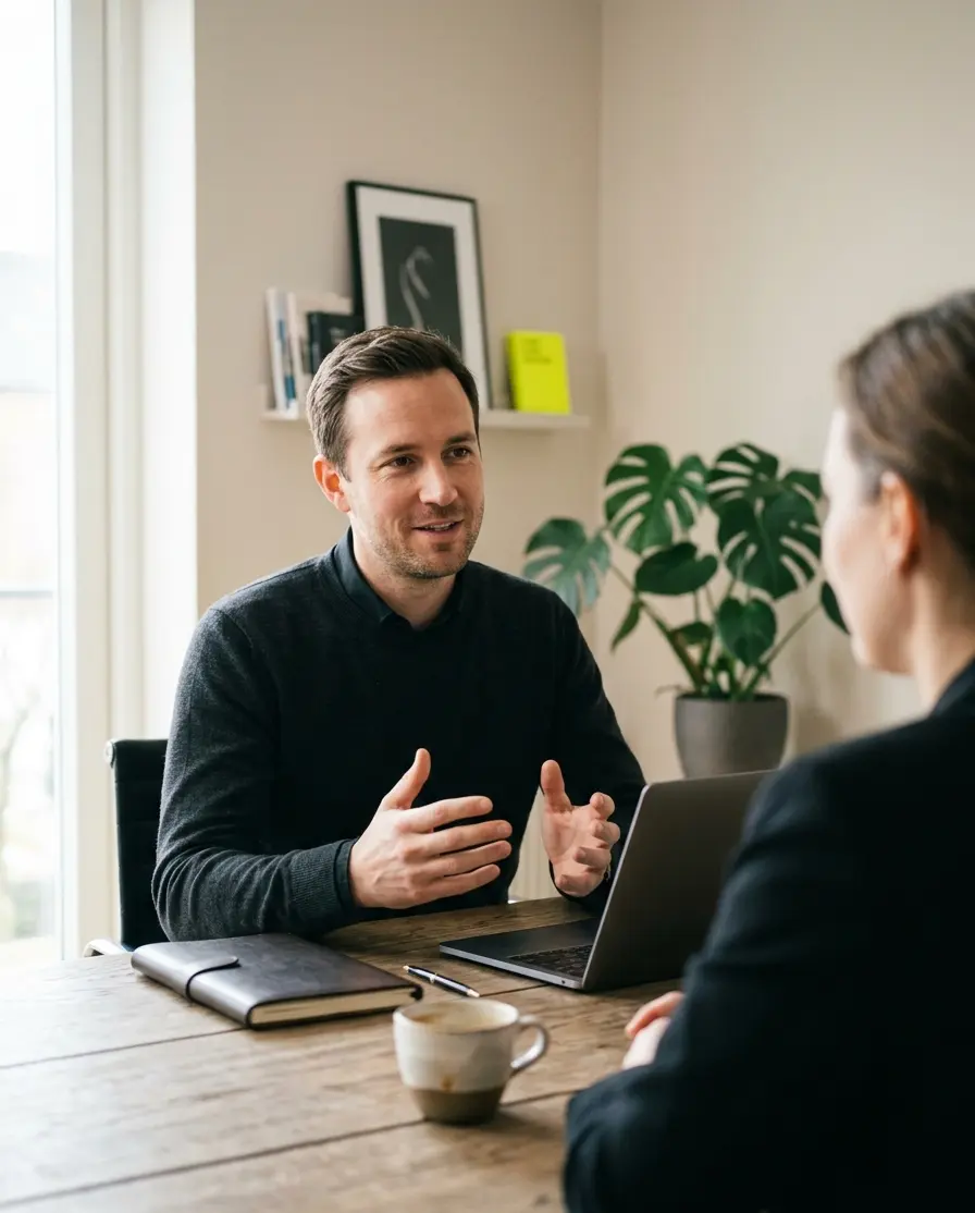 Selbstst&auml;ndige am Arbeitsplatz, fokussiert